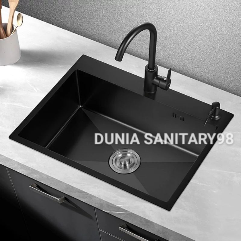 Jual PROMO Paket Kitchen Sink Stainless BLACK SUS 304 6045 INOBE By