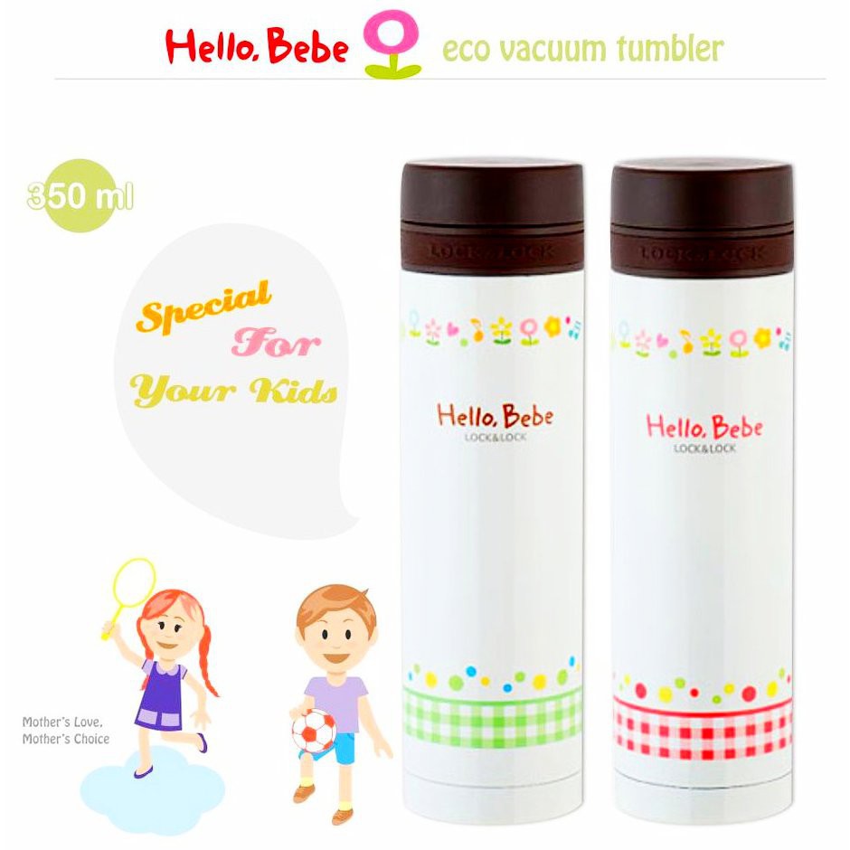 Jual New Lock Lock Lock Lock Hello Bebe Hot Cool Tumbler Check Ribbon Red Green Ml