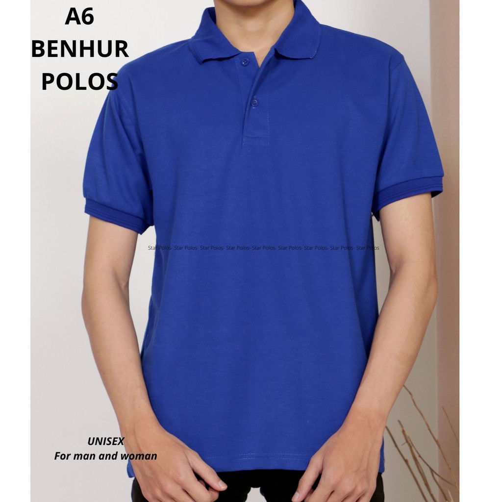 Jual KAOS KERAH KAOS POLO POLOSHIRT UNISEX WANITA PRIA BIRU BENHU