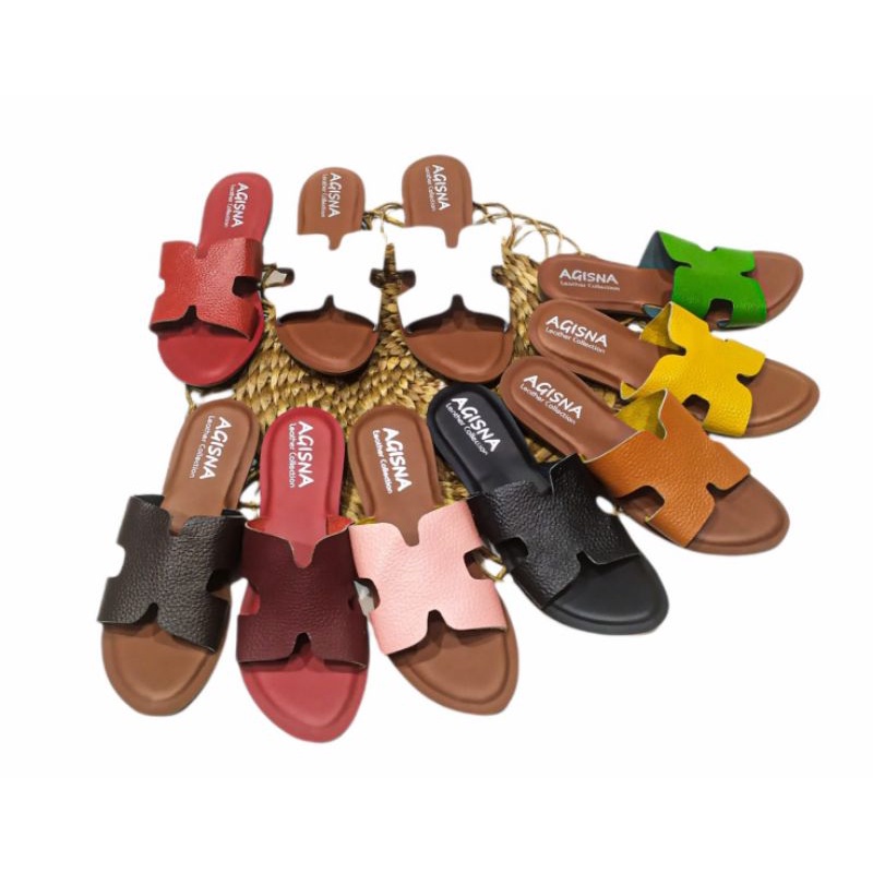 Jual Bisa Cod Sandal Kulit Wanita Sandal Kulit Papirut Garut Shopee