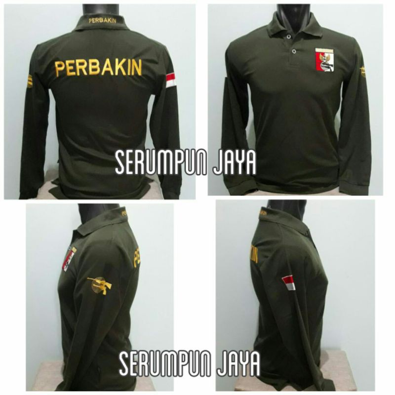 Jual Kaos Perbakin Hijau Army Kaos Kerah Perbakin Hijau Army Panjang