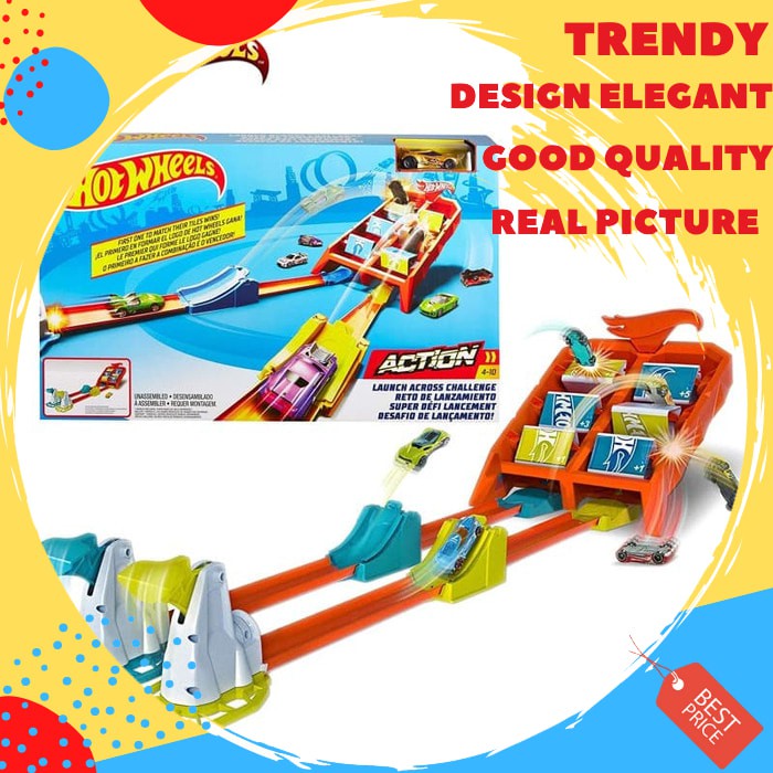Jual Crash And Score Flip Out Hot Wheels Mattel Track Playset Mainan