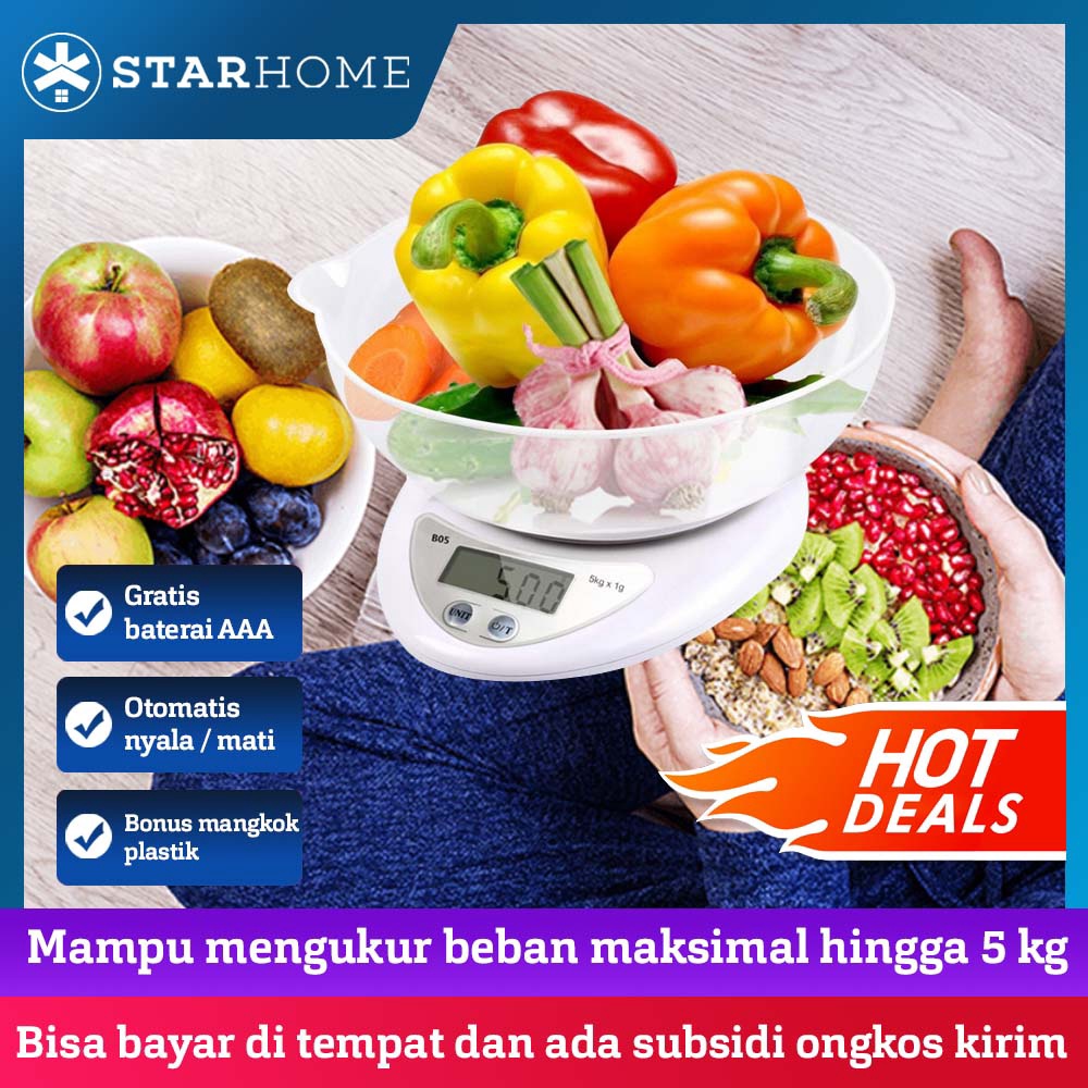 Jual StarHome Timbangan Dapur Digital Dengan Mangkok Kapasitas 5 Kg