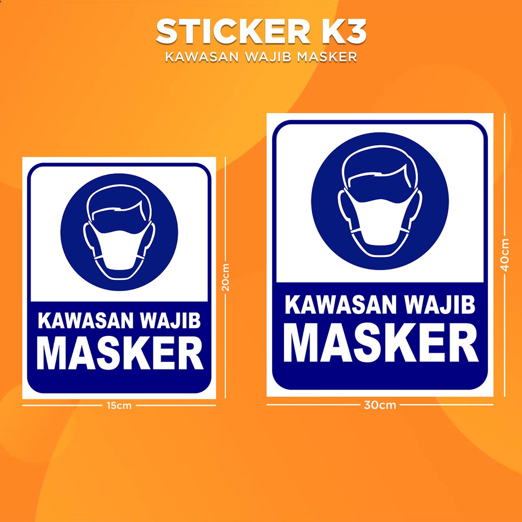 Jual Stiker K Kawasan Wajib Masker Sticker Hse Wear Mask Area Print