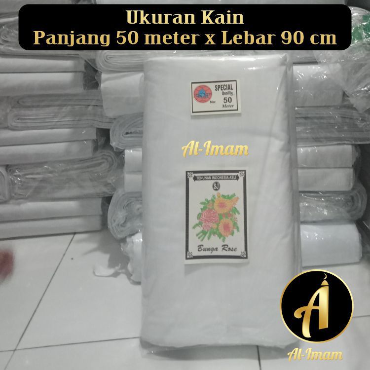 Jual Kain Kafan Mori Putih Roll Meter Cap Bunga Rose Shopee