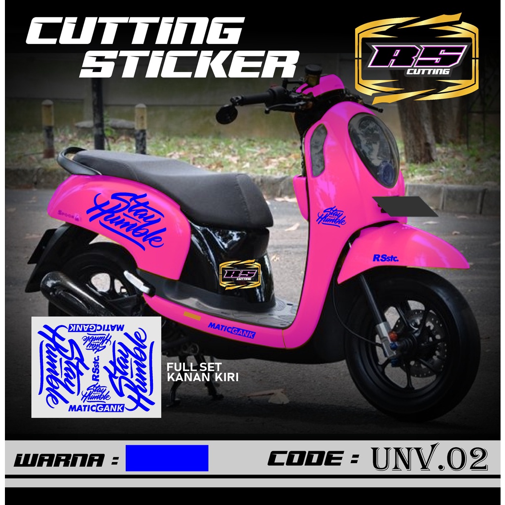 Jual COD Cutting Sticker Striping Motor Scoopy Stay Humble