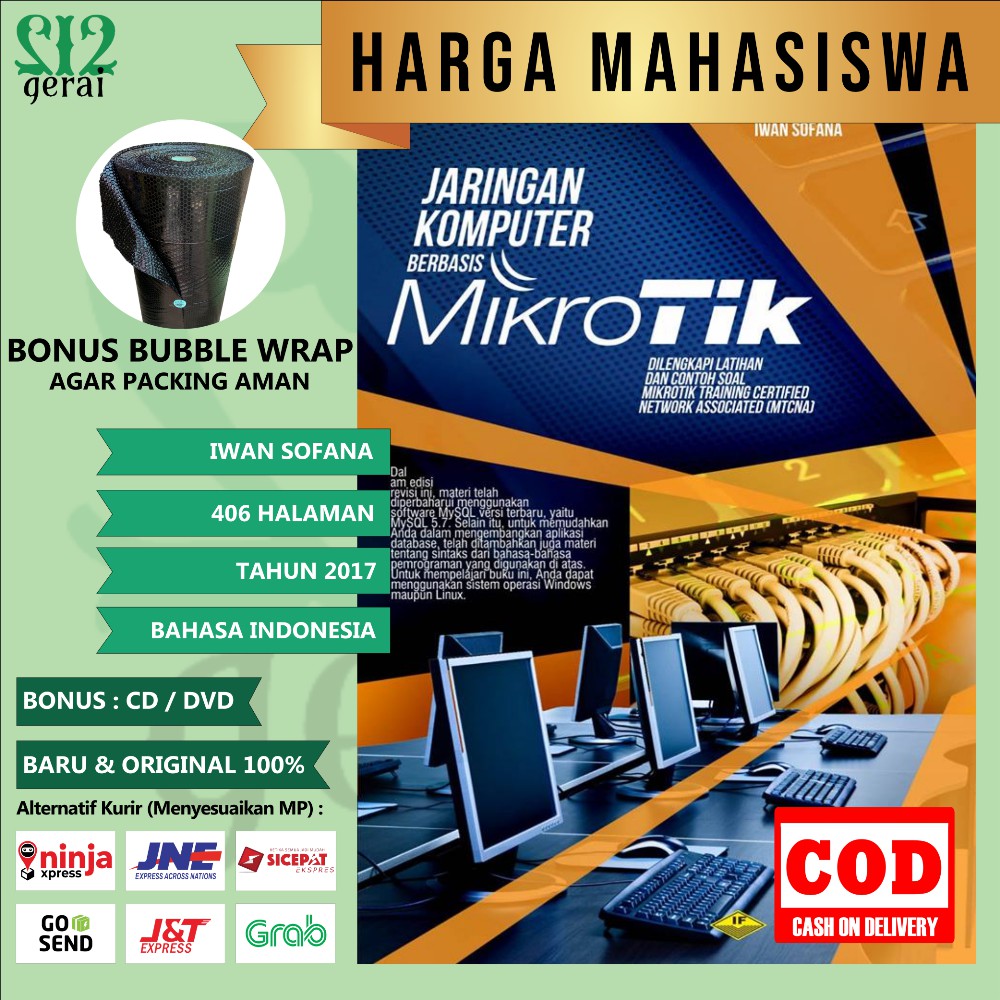 Jual Buku Jaringan Komputer Berbasis Mikrotik Dilengkapi Latihan Dan