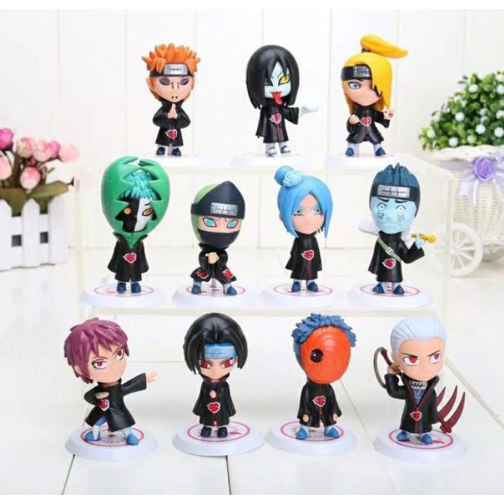 Jual Naruto Akatsuki Figure Miniatur Topper Cake Set Isi 11 Shopee