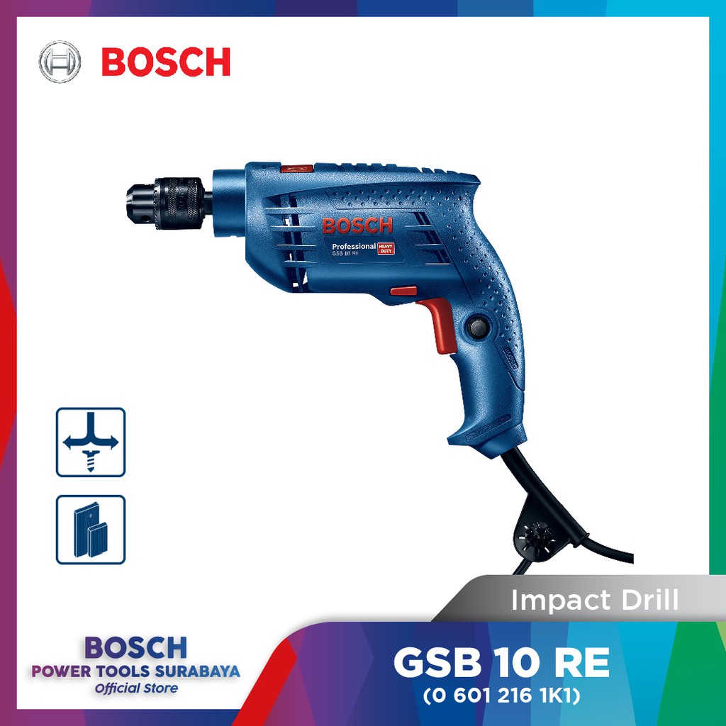 Jual Bosch GSB 10 RE Mesin Bor Tembok Kayu Besi 10mm Impact Drill