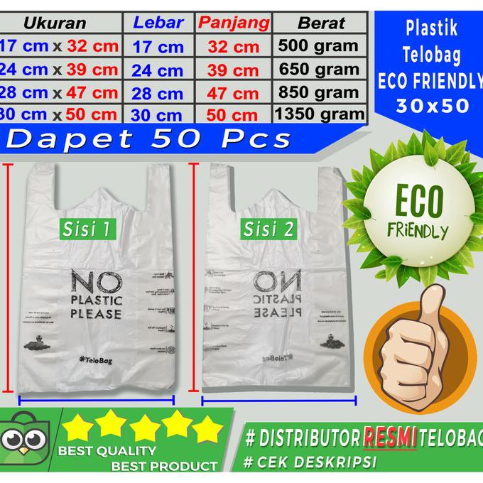 Jual KANTONG TELOBAG ECO FRIENDLY 30X50CM ISI 50LBR Shopee Indonesia