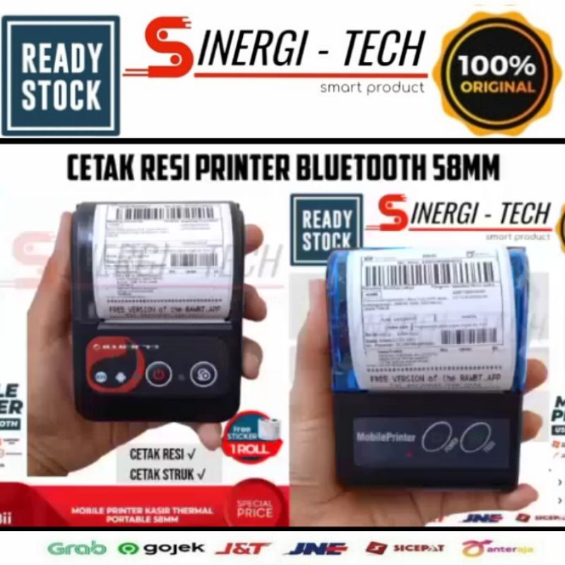 Jual PRINTER BLUETOOTH MINI THERMAL 58MM MP 58 CETAK RESI LABEL DAN