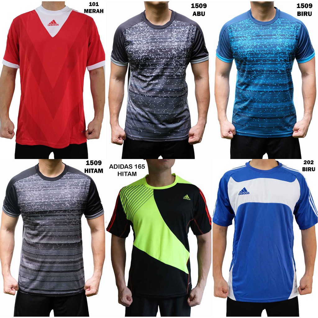 Jual Kaos Training Pria Baju Olahraga Fitness Futsal Gowes Lari Gym