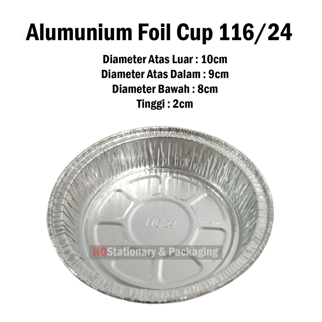 Jual Alumunium Foil Cup Bulat Kecil 116 24 Isi 20pcs Macaroni Schotel