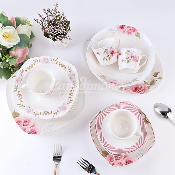 Jual CAPO Dinner Set Keramik New Bone China Isi 22 Pcs Shopee Indonesia