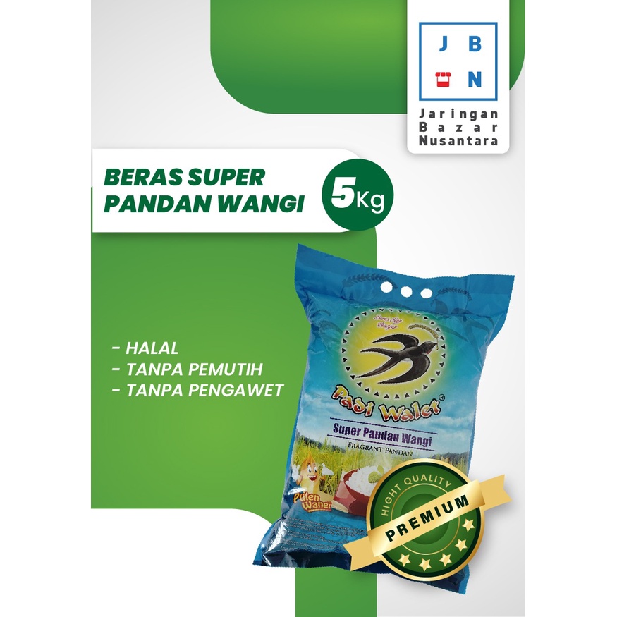 Jual BERAS SUPER PANDAN WANGI PADI WALET 5 KG Shopee Indonesia