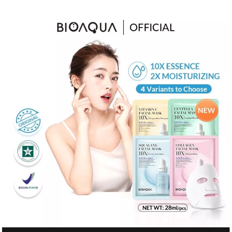 Jual Bioaqua Sheet Mask X The Effect Masker Wajah Whitening Shopee