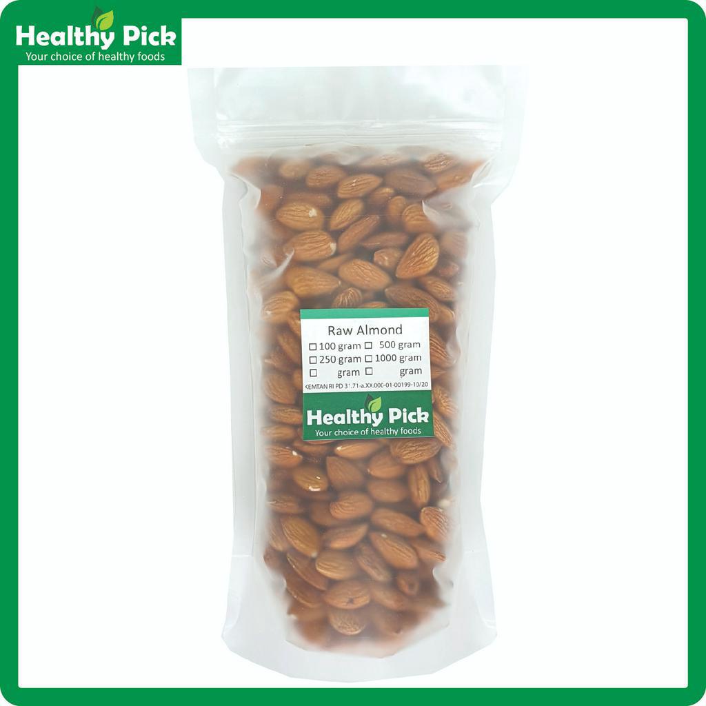 Jual Natural Whole Almond Raw 100 Gram Kacang Almond Natural Mentah