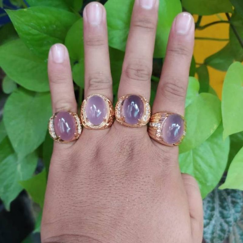 Jual Cincin Batu Akik Lavender Batu Raja Hq N Shopee Indonesia