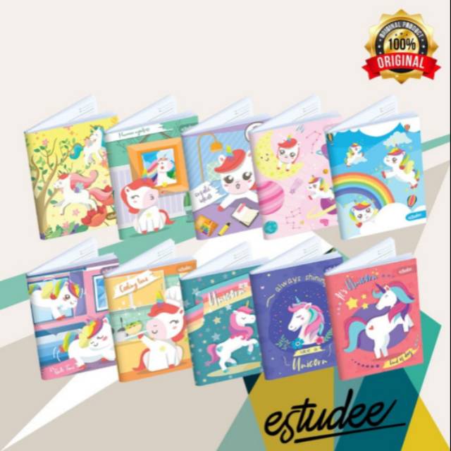 Jual Buku Tulis Estudee Kwarto 38 Unicorn Isi 10 Pack Shopee Indonesia