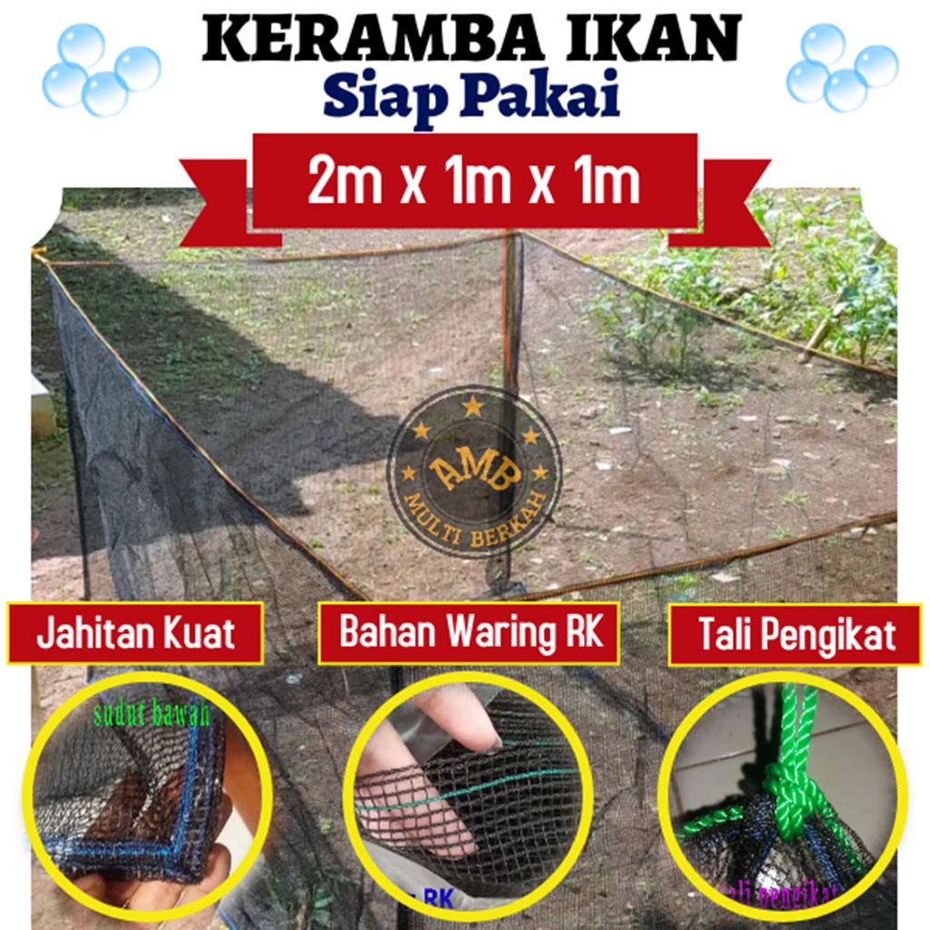 Jual Keramba Ikan Hapa Jaring Ikan Kerambah Bahan Waring Ukuran M X M