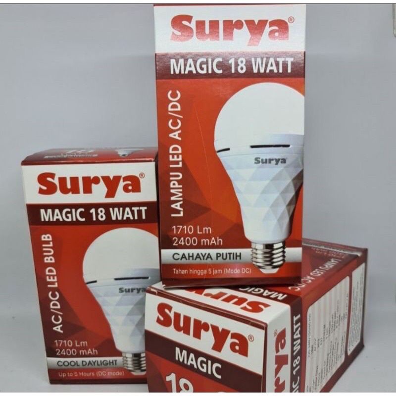 Jual LAMPU EMERGENCY LED BULD SURYA Pana Genio Meiko MAGIC 9 12 18