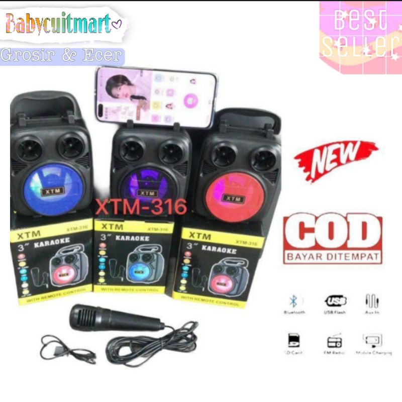 Jual Speaker Bluetooth Xtm Plus Mic Karaoke Spiker Wireless Mic