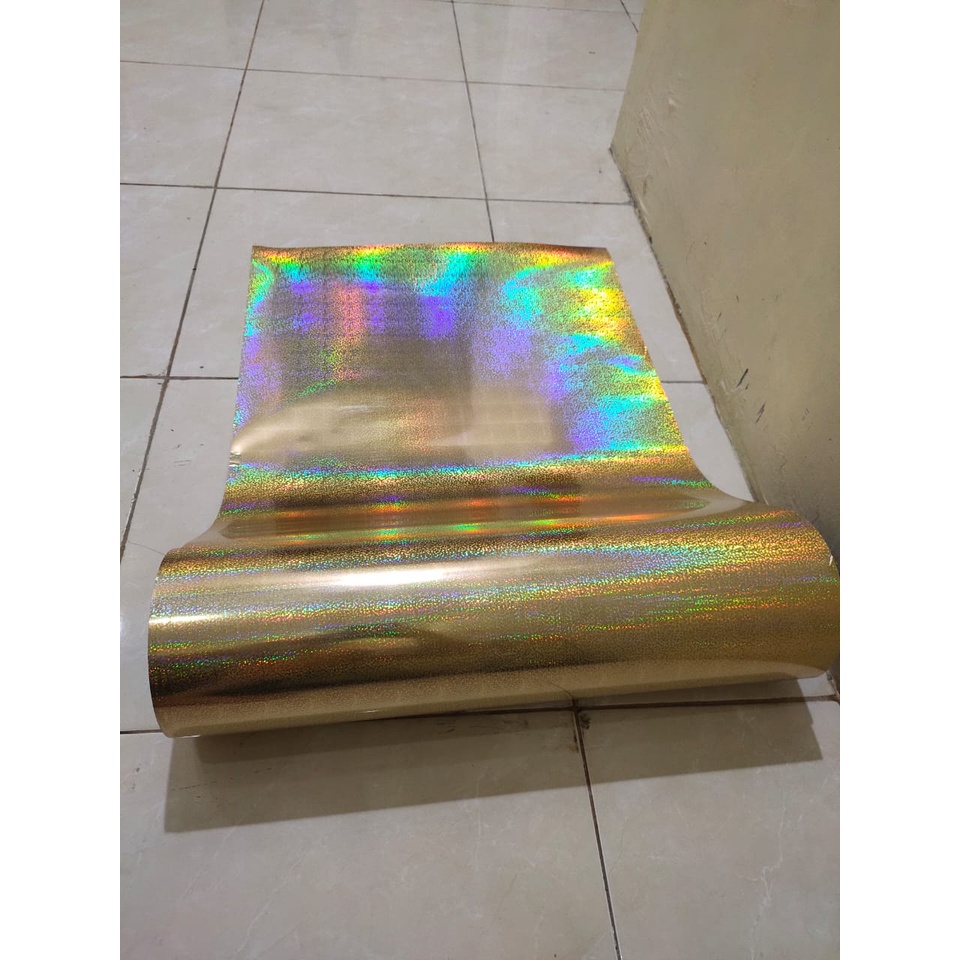 Jual Polyflex Hologram Gold Silver Dan Black Premium Quality Meteran