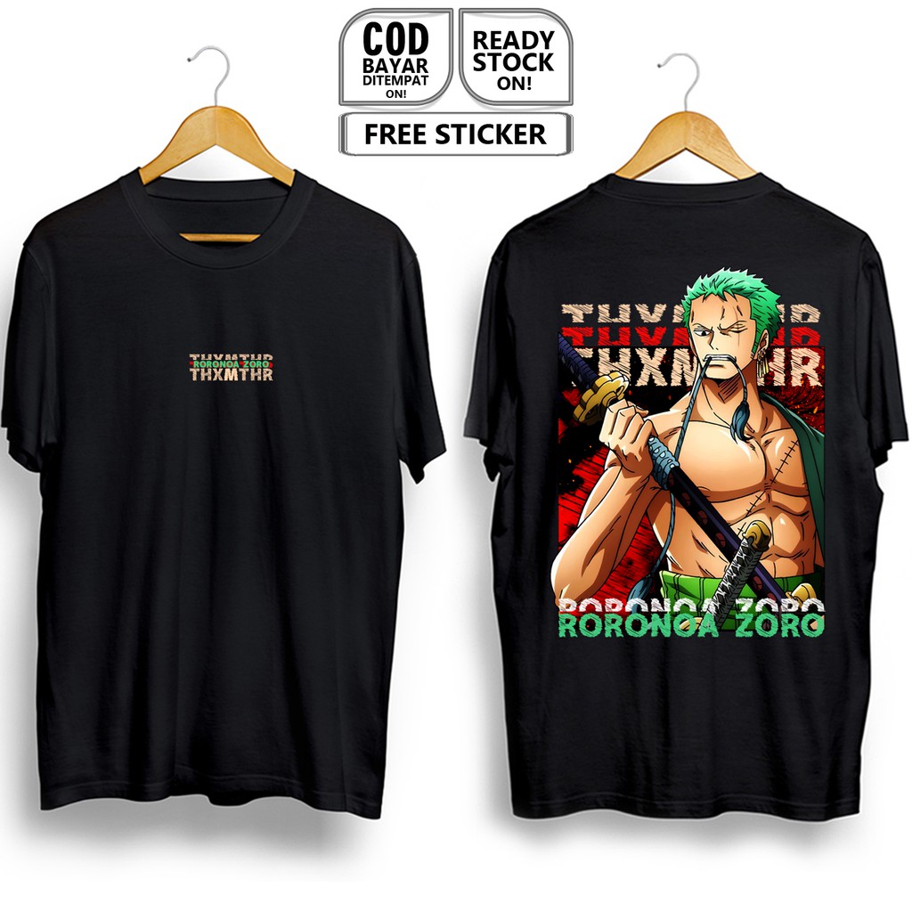 Jual KAOS RORONOA ZORO ONE PIECE PIRATE HUNTER BAJAK LAUT TOPI JERAMI