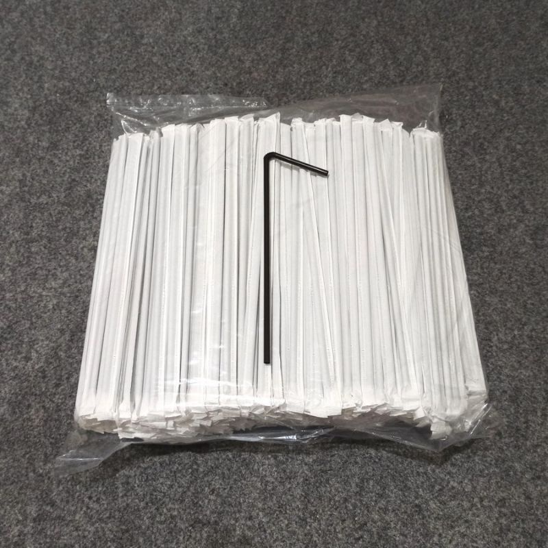 Jual ISI 500pcs Sedotan Steril Bungkus Kertas Hitam Putih Sedotan