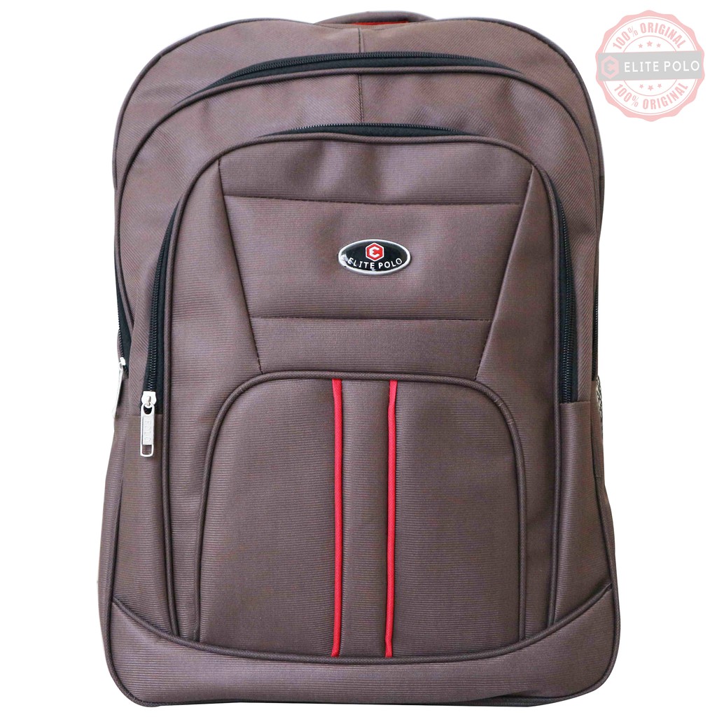 Jual Tas Ransel Punggung Backpack Elite Polo Original Coklat Sekolah