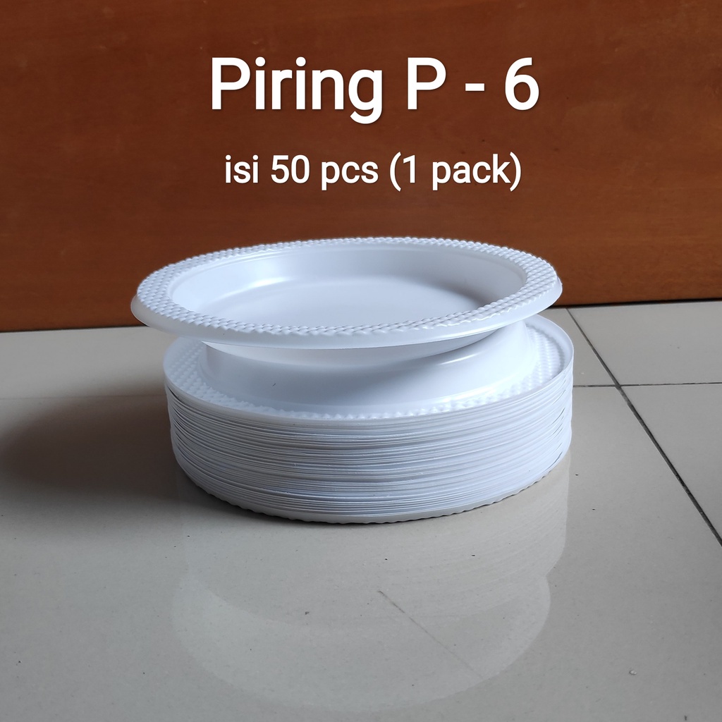 Jual Piring Plastik Putih Susu P6 Isi50pcs Piring Plastik Kecil