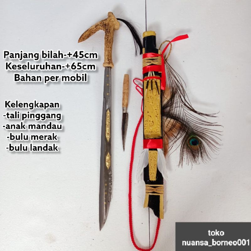 Jual Mandau Senjata Pusaka Khas Suku Adat Dayak Asli Kalimantan Motif