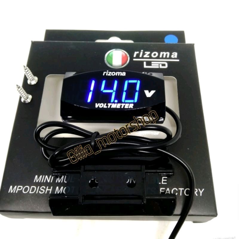 Jual Digital Voltmeter Bulat Pengukur Aki Bulat Rizoma LED Universal