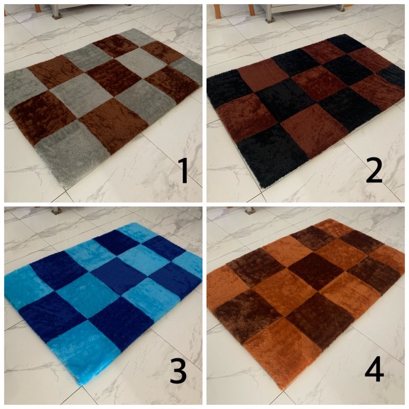 Jual KARPET BULU RASFUR 160X100cm TEBAL 5CM MOTIF CATUR BUSA HDP