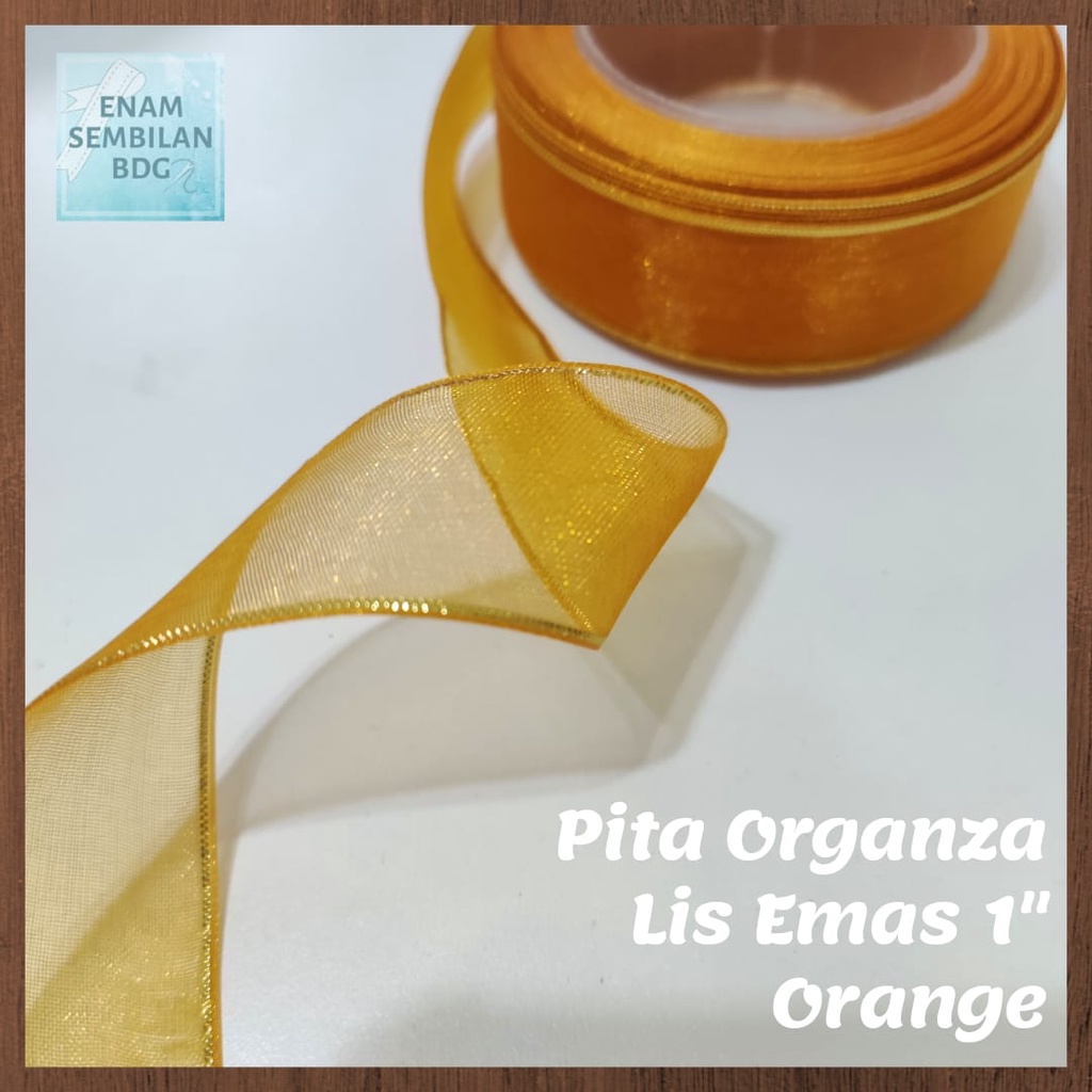 Jual Pita Organza Lis Emas Hampers Lebaran Pita Organdi Pita