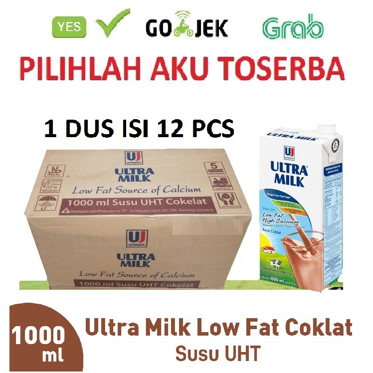 Jual Susu Ultra Low Fat Coklat Cokelat Liter Ml Dus Isi