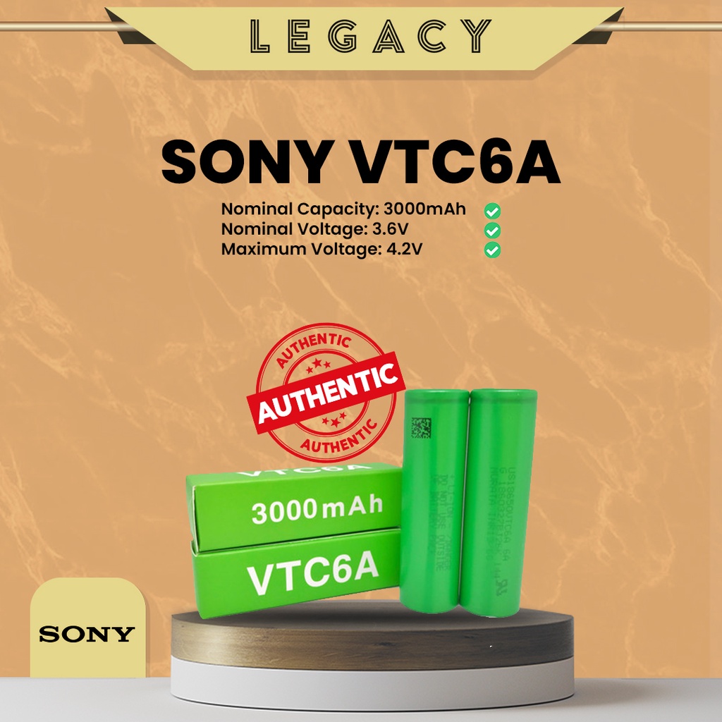 Jual AUTHENTIC SONY VTC 5A 18650 2600mAh 30A BATTERY Shopee Indonesia