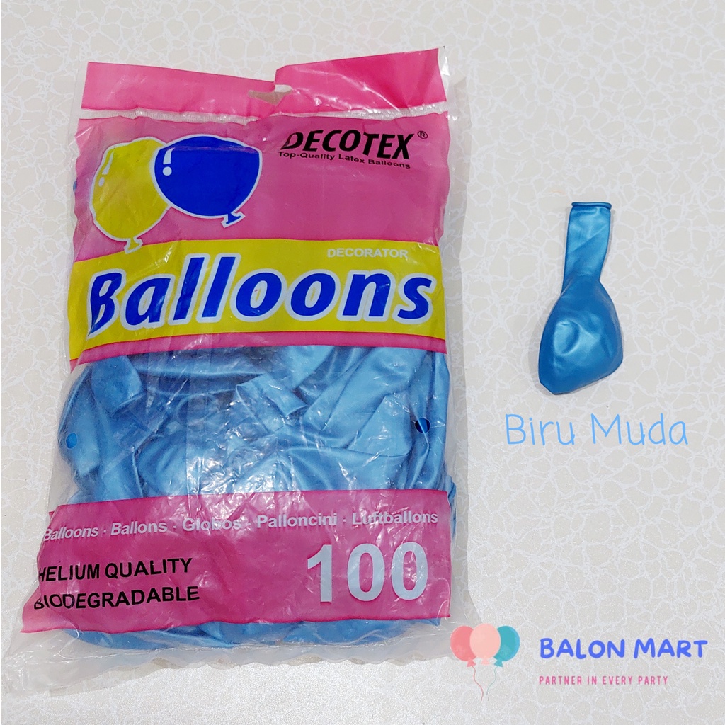 Jual Balon Latex Metallic Tebal Decotex Gram Inch Satuan