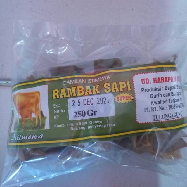 Jual Krecek Rambak Kerupuk Kulit Sapi Makanan Ringan Camilan 250gr Khas