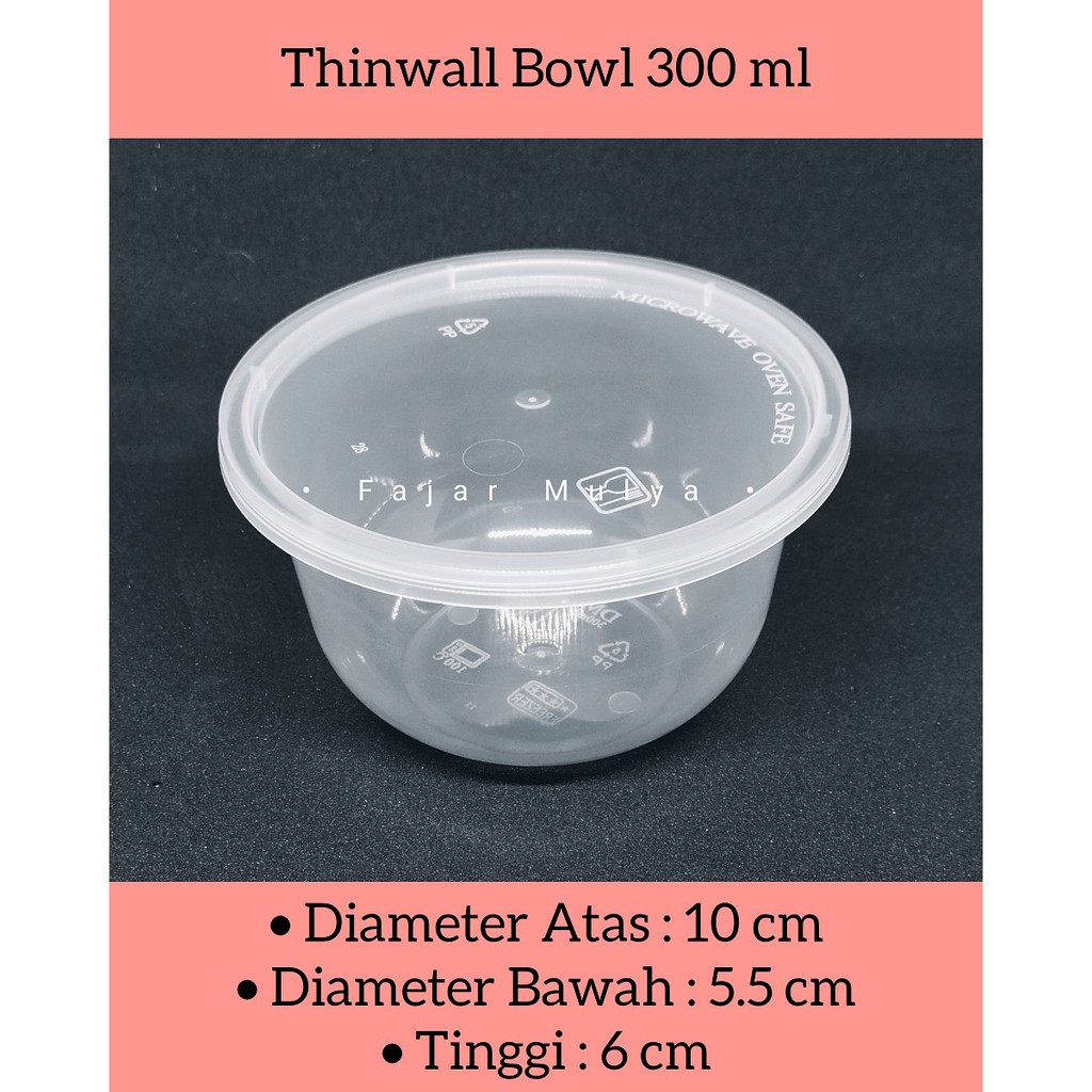 Jual Food Container Mangkok Plastik Thinwall Bowl 300 Ml Shopee