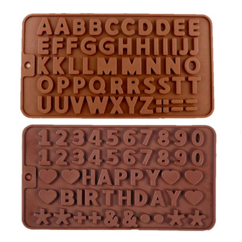 Jual Silicone Mold Alphabet Number Happy Birthday Cetakan Silikon Jelly