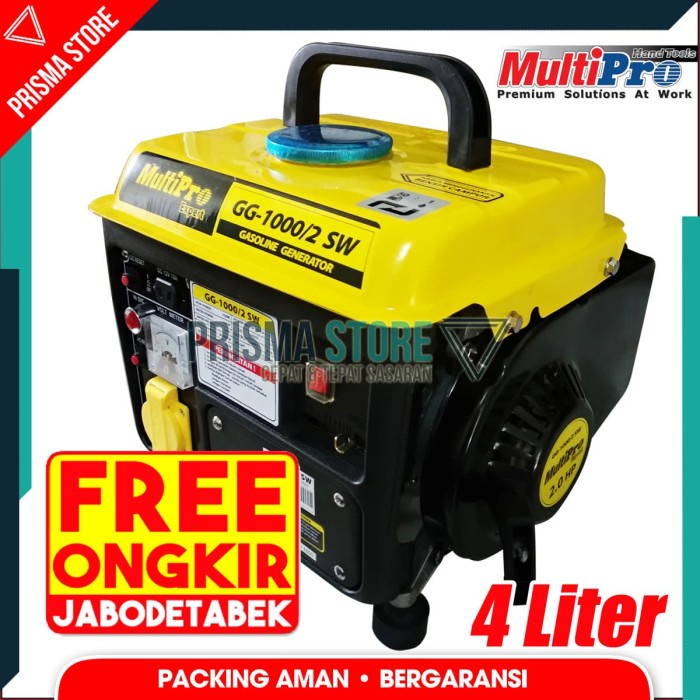 Jual MULTIPRO MESIN GENSET LISTRIK BENSIN 1000 WATT GG 1000 2 SW FREE