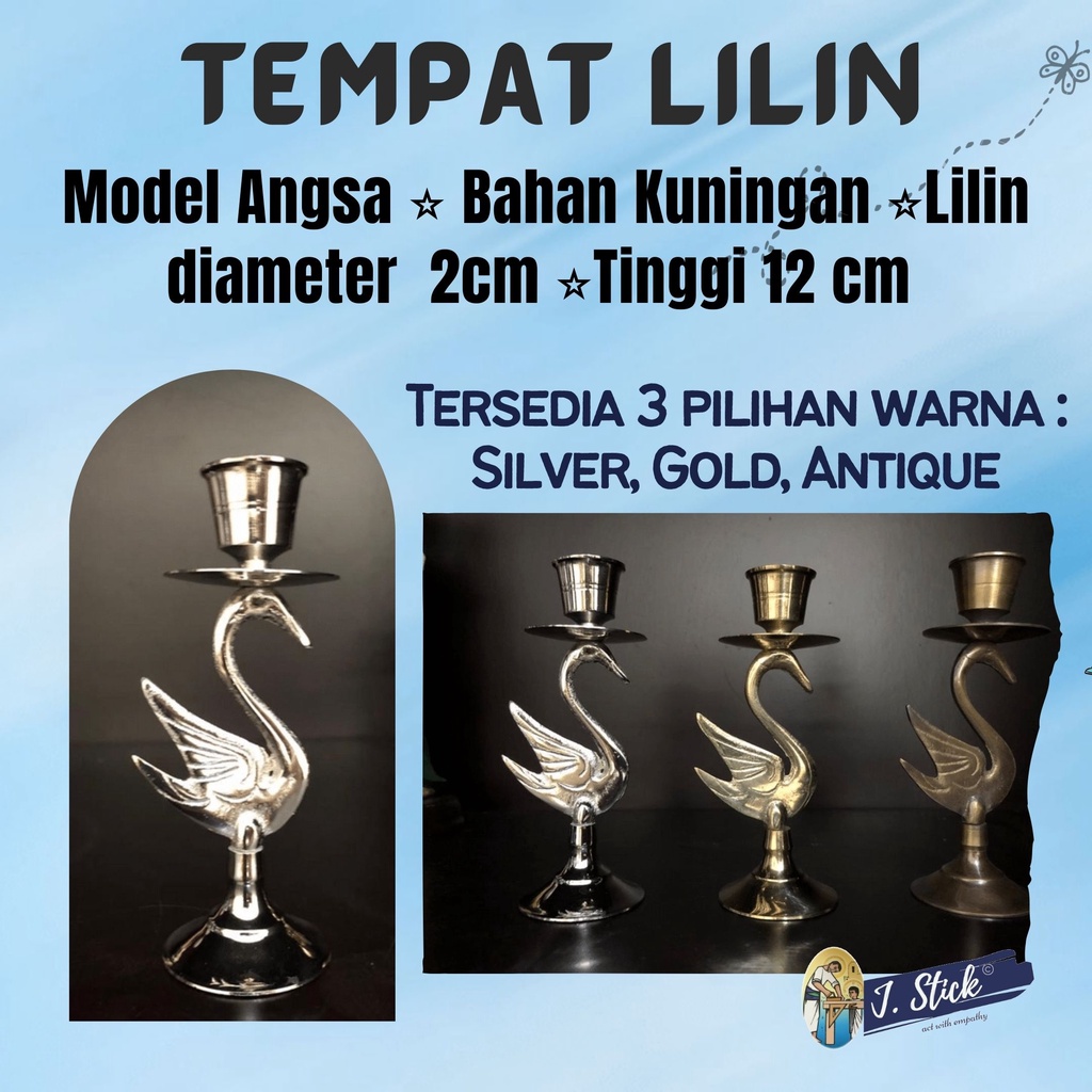 Jual Tempat Lilin Kuningan Model Angsa Lilin Diameter 2cm Shopee