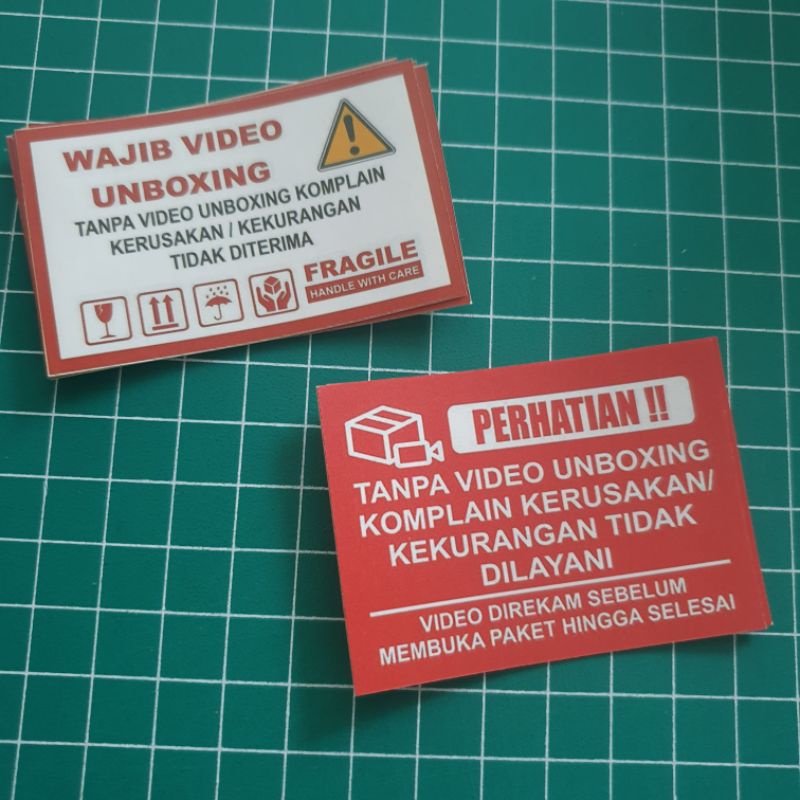 Jual Sticker Unboxing Paket Wajib Video Shopee Indonesia