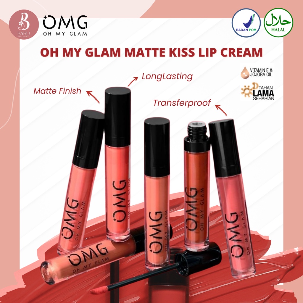 Jual Omg Oh My Glam Matte Kiss Lip Ceam Perona Bibir Kosmetik Bibir