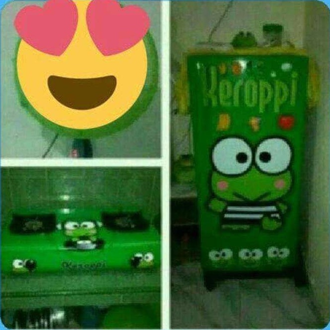 Jual Stiker Motif Keroppi Untuk Kulkas Pintu Dan Kompor Tungku