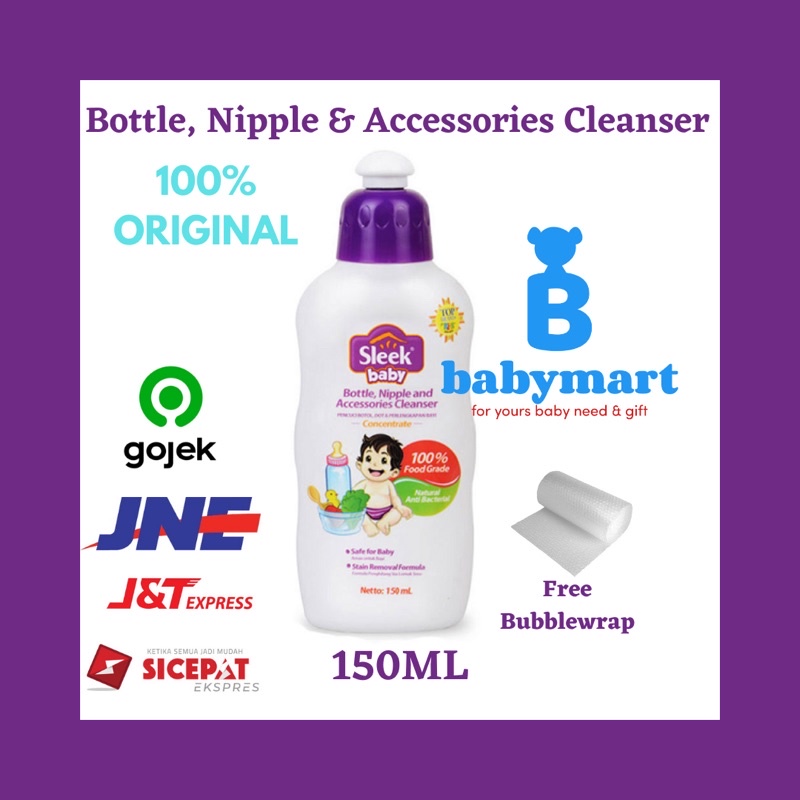 Jual Sleek Baby Botol Cleanser 150ml Bottle Nipple Pembesih Botol Susu