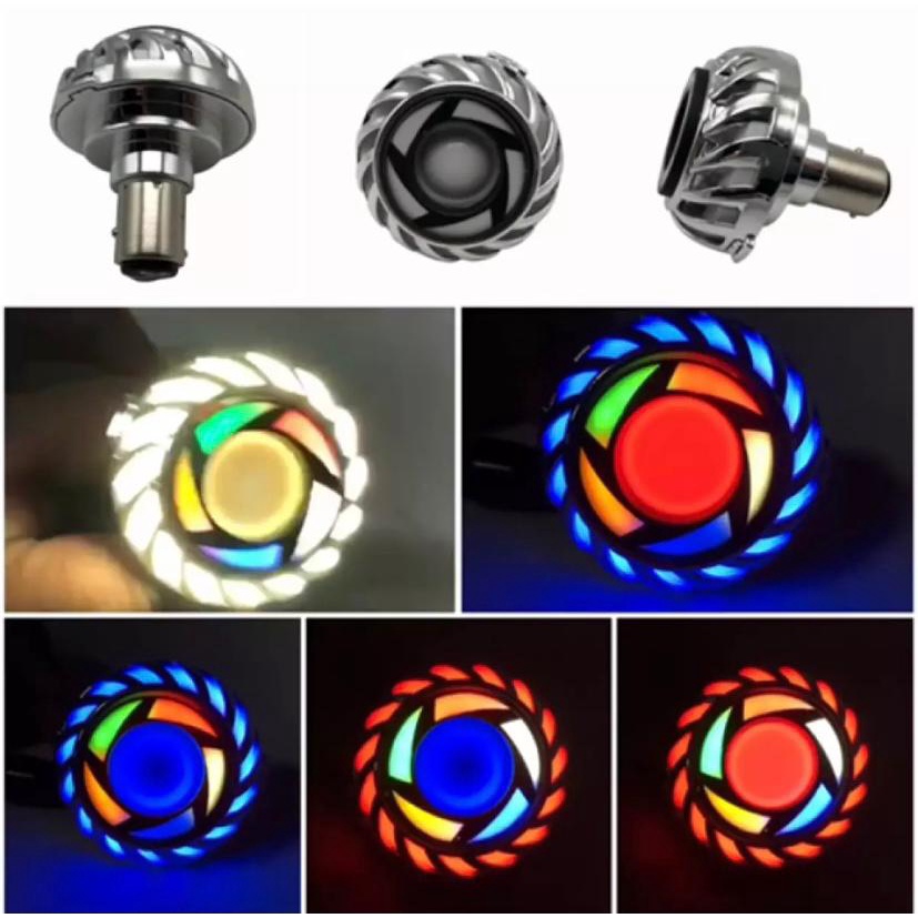 Jual Lampu LED Stop Rem Stoplamp Projie Rainbow Spiral Kipas Bulat