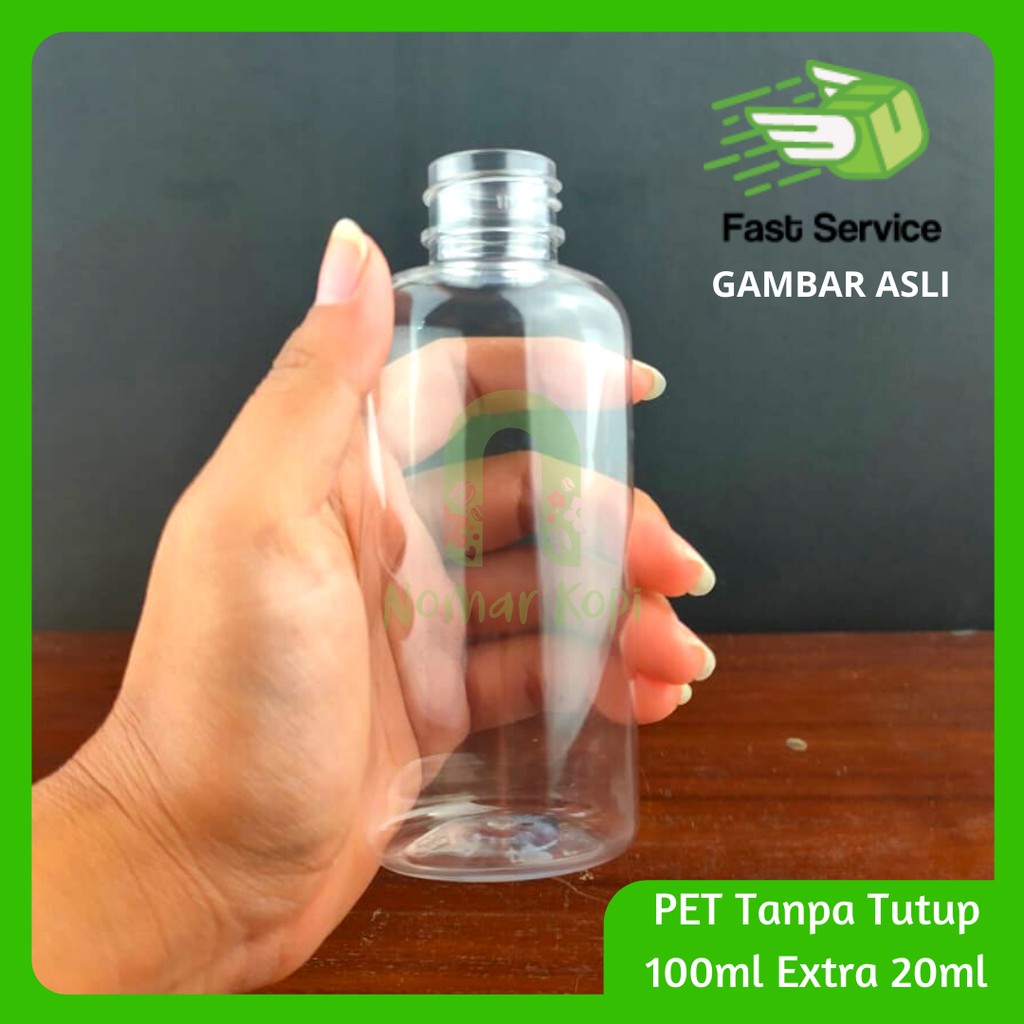 Jual BOTOL PET BENING 100ml Extra 20ml OVAL BODY MIST TEBAL TANPA TUTUP