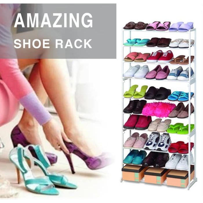 Jual Rak Sepatu Sandal 10 Susun 9 Ruang Amazing Portable Shoe Rack